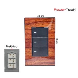 PLACA CON 3 APAGADORES MADERA - Ferretería Todo El Mundo