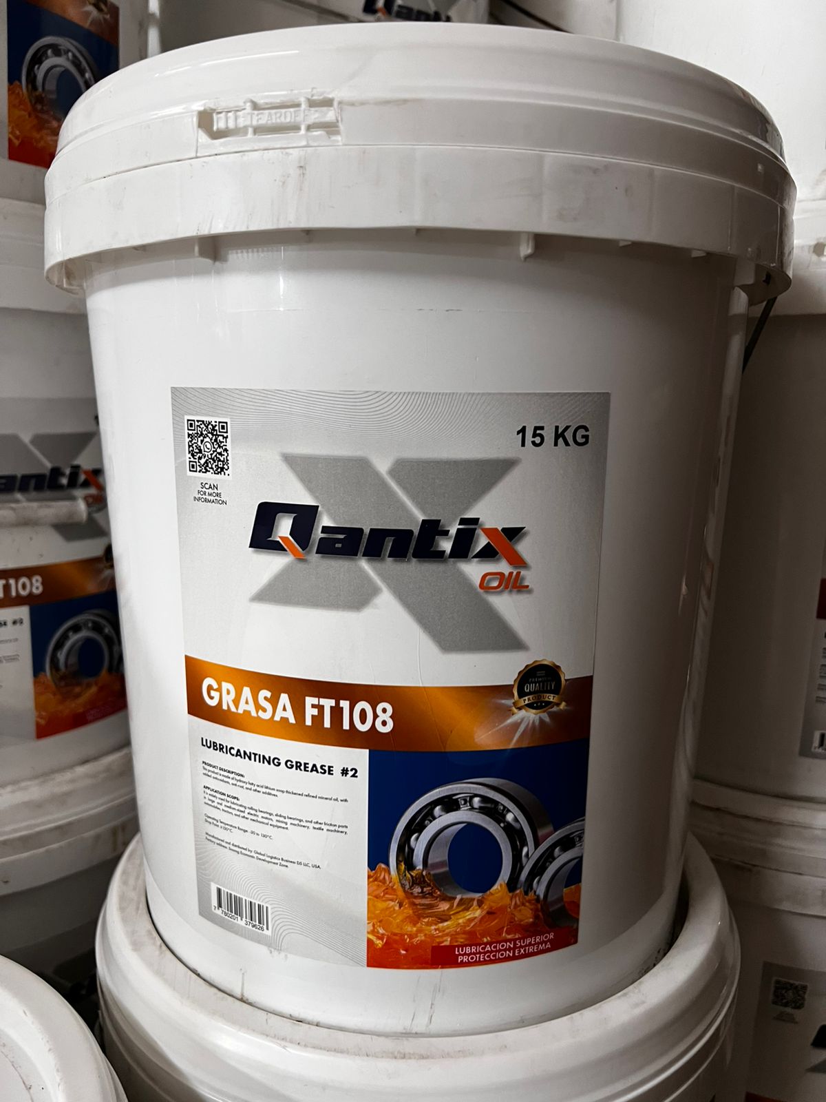 CUBETA GRASA AMBAR QANTIX FT108 LITHIUM 15KG ALTA TEMP - Global Projection Group S.A.