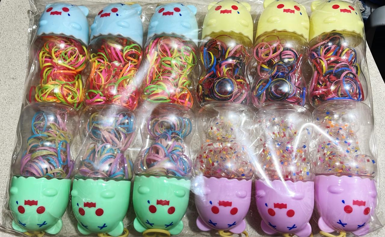 PAQUETE DE HULE EN FRASCO DISEÑO GATITO - VARIEDADES EL TRIUNFO