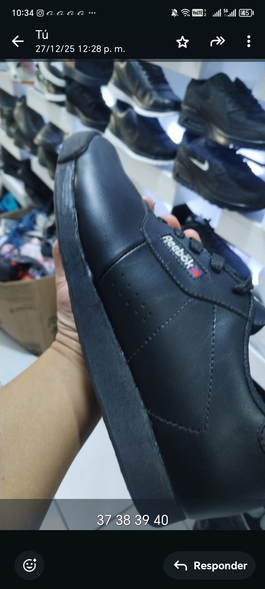 Tenis reebok color negro - Distribuciones DOMACE 