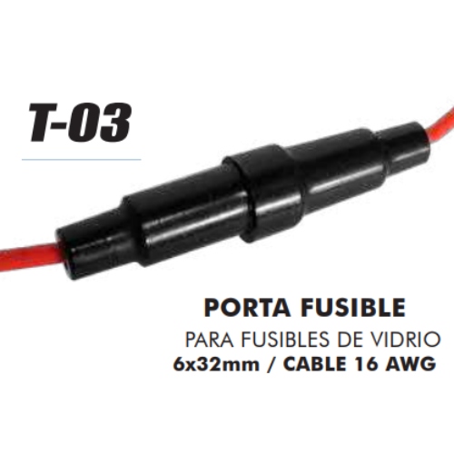 Porta Fusible De Vidrio T-03 Coninca  - Repuestos y Lubricantes Vicent's