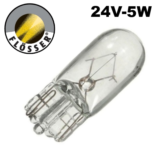 Bombilla T-10 (24V-5W) Clara Flosser 4292  - Repuestos y Lubricantes Vicent's