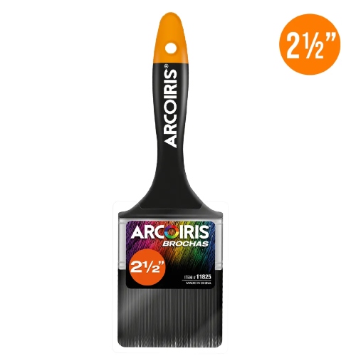 Brocha 2-1/2" Mango polipropileno Naranja Arcoiris - Repuestos y Lubricantes Vicent's