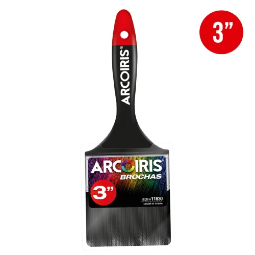 Brocha 3" Mango polipropileno Rojo Arcoiris - Repuestos y Lubricantes Vicent's