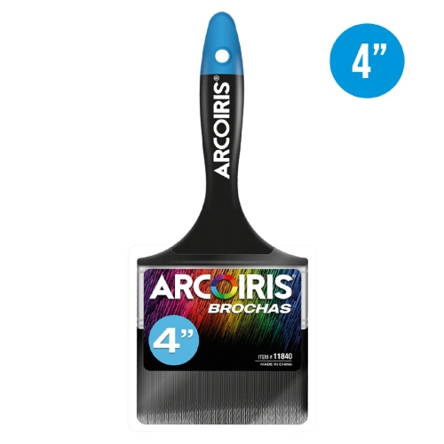 Brocha 4" Mango polipropileno Celeste Arcoiris - Repuestos y Lubricantes Vicent's