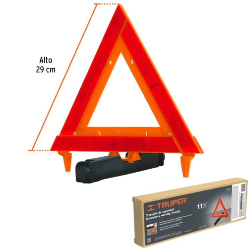 Triangulo seguridad Vial 11-1/2"=29cm TRUPER (10943)  - Repuestos y Lubricantes Vicent's