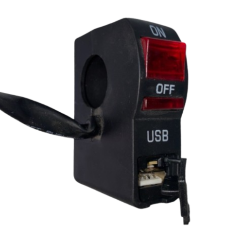 Switch GB0818R ON-OFF 6P Timon Moto Iluminado Rojo con cargador USB  - Repuestos y Lubricantes Vicent's