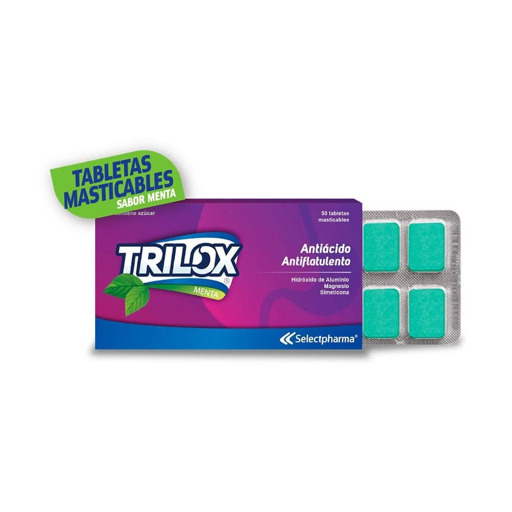 TRILOX (Antiacido Antiflatulento) *tabletas masticables - FARMACIA NUEVO MILENIO
