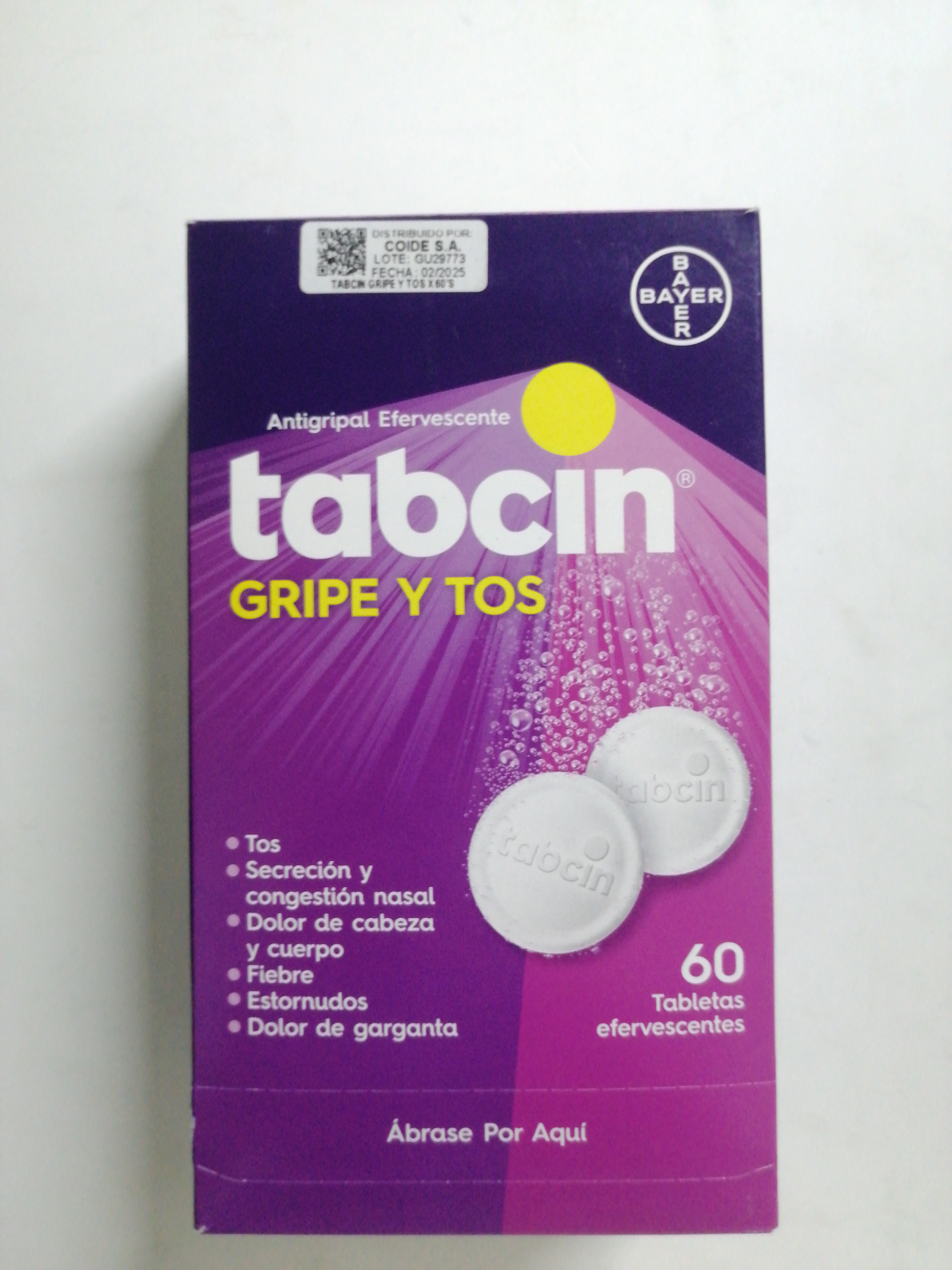 Tabcin gripe y tos efervescente  - Vitalis Rx