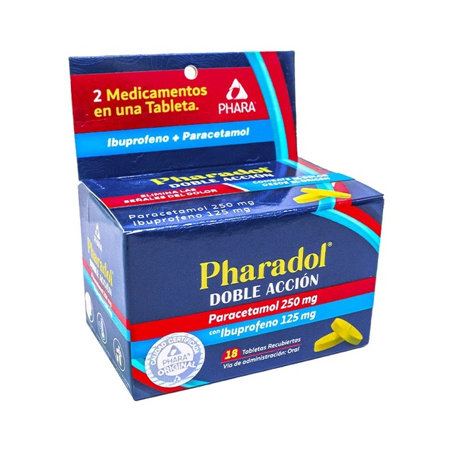 PHARADOL (paracetamol 250mg con ibuprofeno 125mg) *bote - FARMACIA NUEVO MILENIO