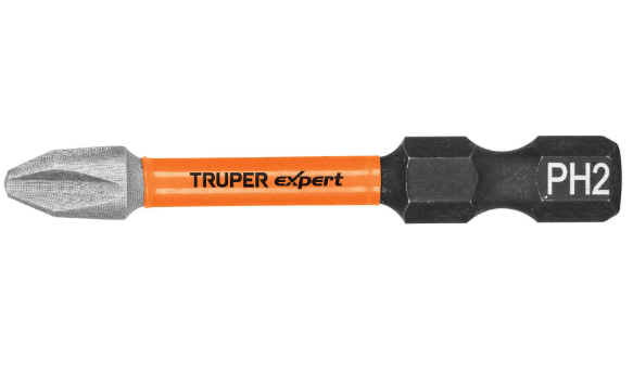 PUNTAS PHILIPS O CRUZ DE IMPACTO PH2 LARGO 2" (100820) -  TRUPER - MEGA