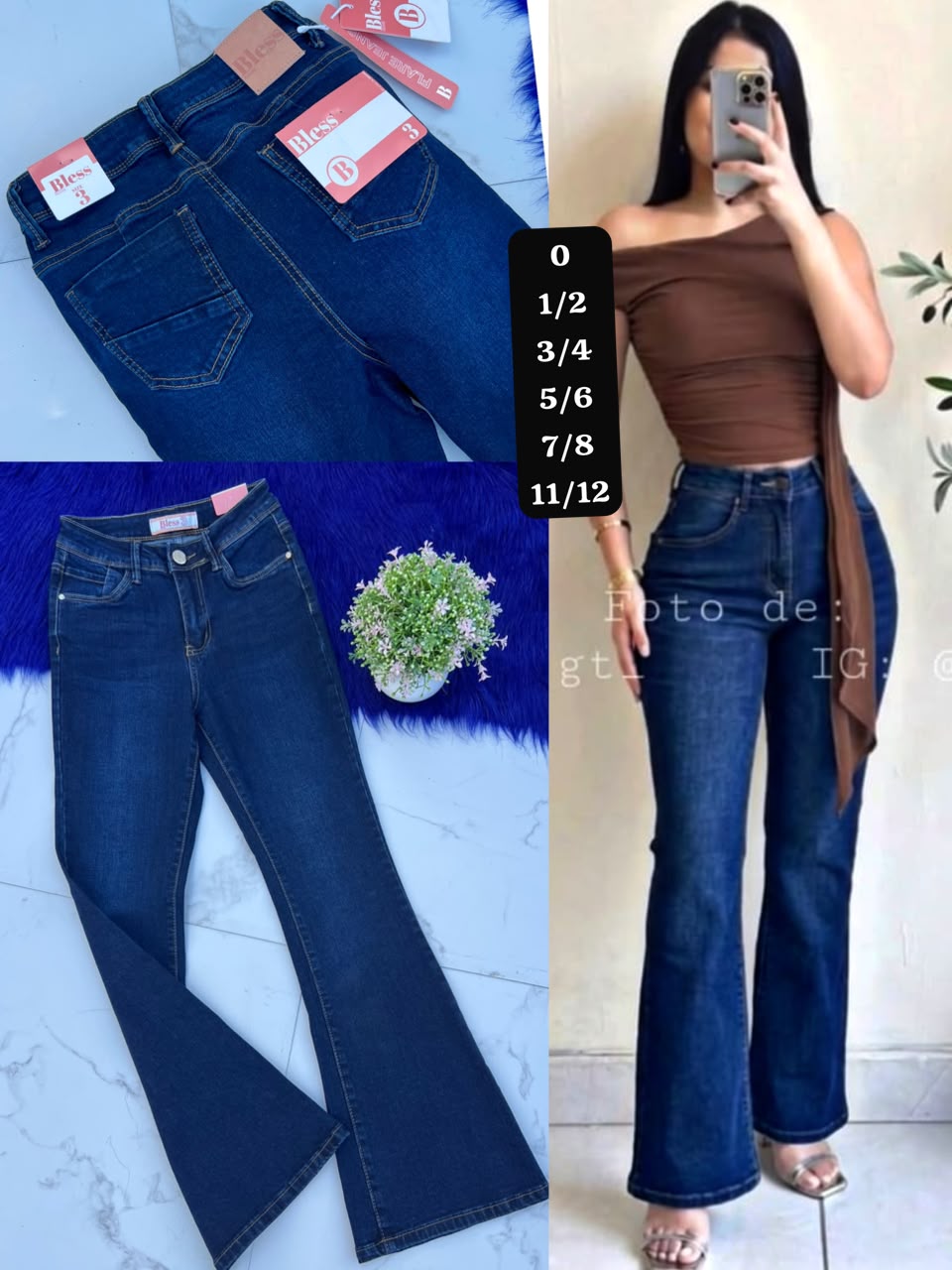 Pantalon acampanado Bless Azul - Semetabaj Visu
