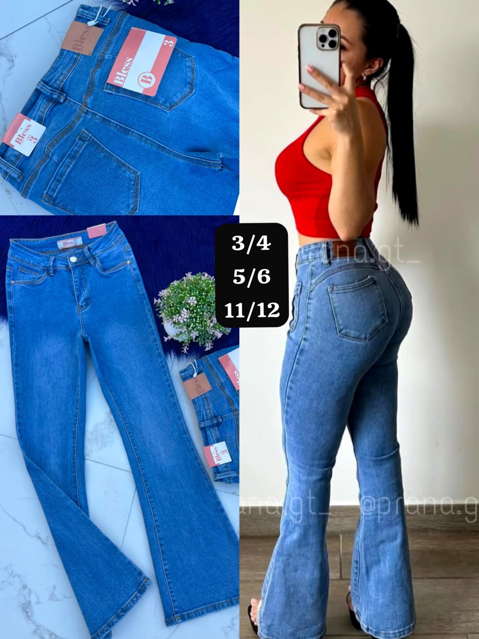 Pantalon acampanado Bless celeste  - Semetabaj Visu