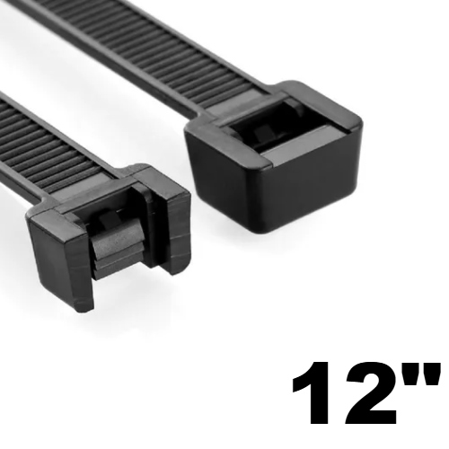 Abrazadera Plastica 12" Negra (3P-011) Ancha Unidad   - Repuestos y Lubricantes Vicent's