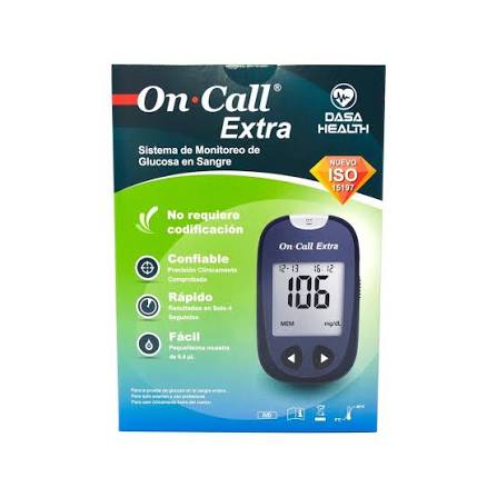 On Call Extra (Monitor De Glucosa) glucometro + tiras reactivas + lancetas  - FARMACIA NUEVO MILENIO
