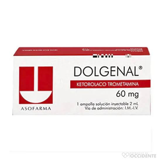 DOLGENAL 60MG (KETOROLACO TROMETAMINA) *1 AMPOLLA INYECTABLE - FARMACIA NUEVO MILENIO