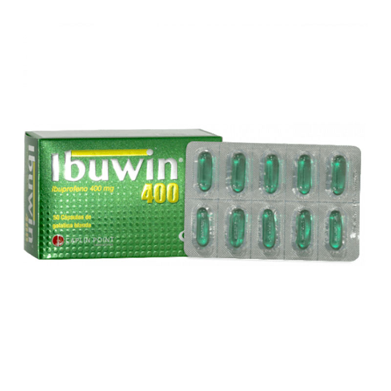 IBUWIN 400MG (ibuprofeno 400mg) *capsulas de gelatina blanda  - FARMACIA NUEVO MILENIO