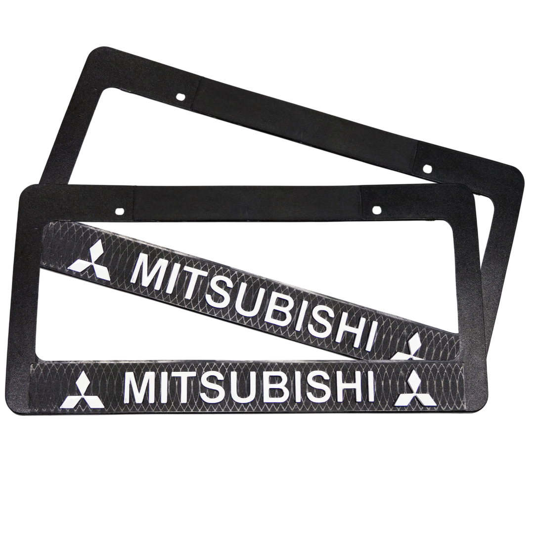 Porta Placas Mitsubishi 3D Cromo 2 pzs  - Repuestos y Lubricantes Vicent's