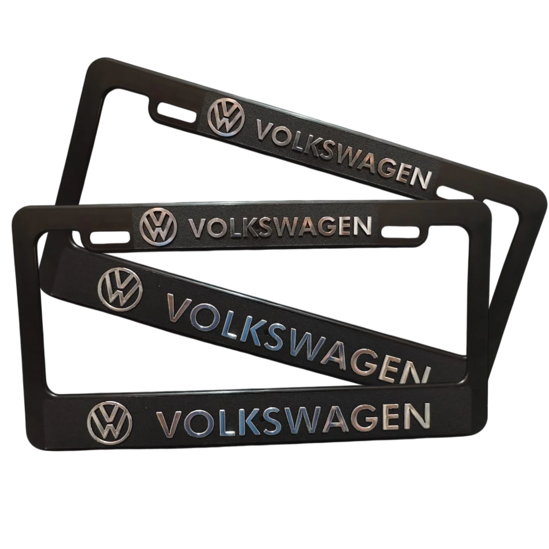 Porta Placas Volkswagen VW 3D Cromo 2 pzs  - Repuestos y Lubricantes Vicent's