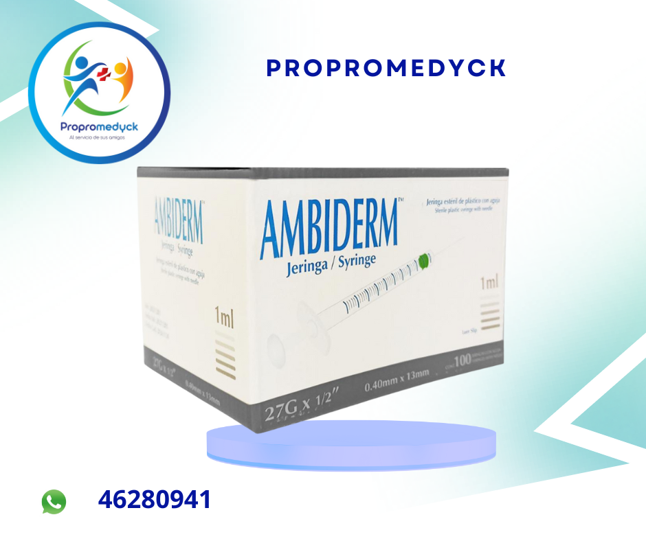 JERINGA DE 1ML 27*1/2 CAJA DE 100 UNIDADES MARCA AMBIDERM - PROPROMEDYCK