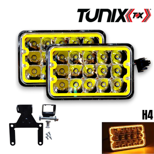 Silvin U-LH28715Y Tunix 12V H-4 3P 5" Rectangular Amarillo Led (2 pzs) - Repuestos y Lubricantes Vicent's