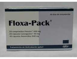 FLOXA-PACK (Tratamiento para helicobacter pylori) (LANZOPRAZOL 300MG, LEVOFLOXACINA 500MG, AMOXICILINA 500MG)*10 días de Tratamiento - FARMACIA NUEVO MILENIO