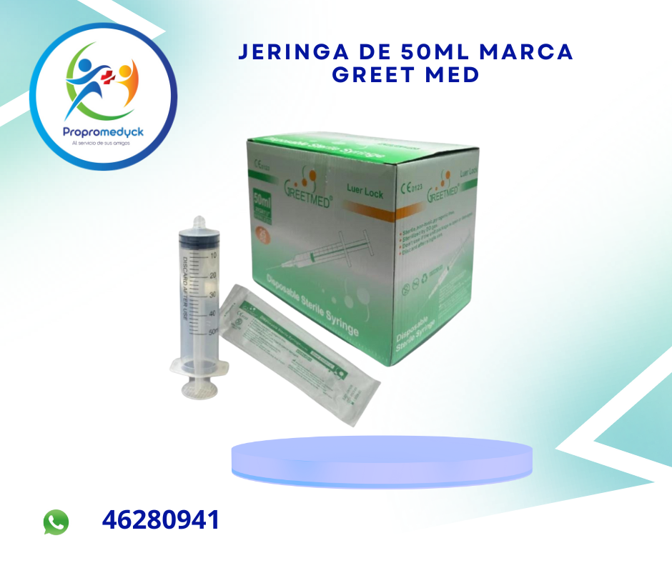 JERINGA DE 50ML SIN AGUJA CAJA DE 25 UNI. MARCA GREET MED  - PROPROMEDYCK