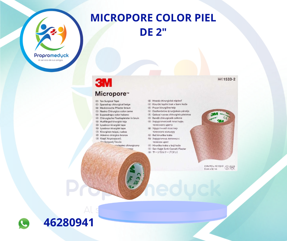 MICROPORE  COLOR  PIEL DE 2" MARCA 3M - PROPROMEDYCK
