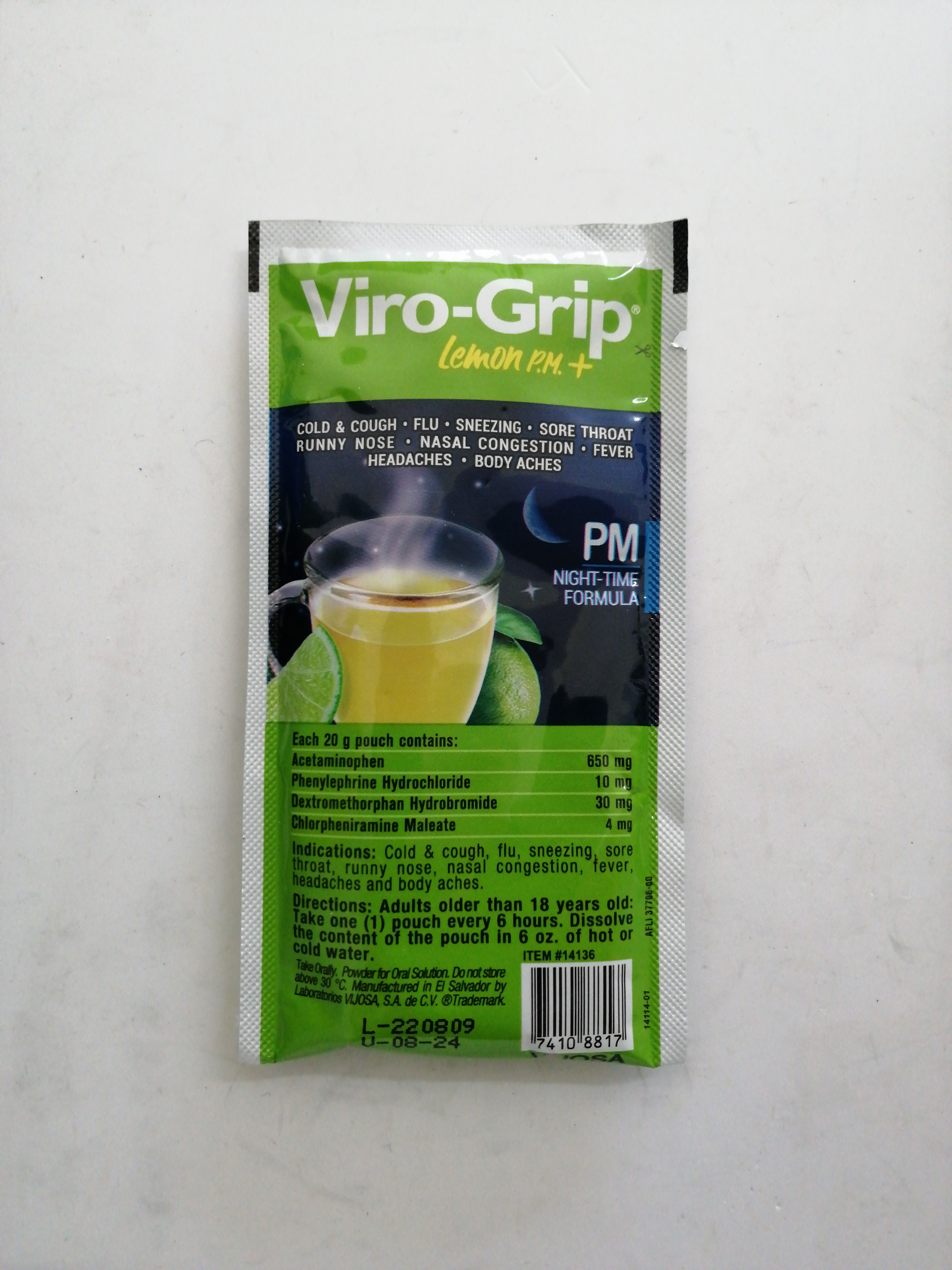 Viro-Grip Lemon P.M - Vitalis Rx