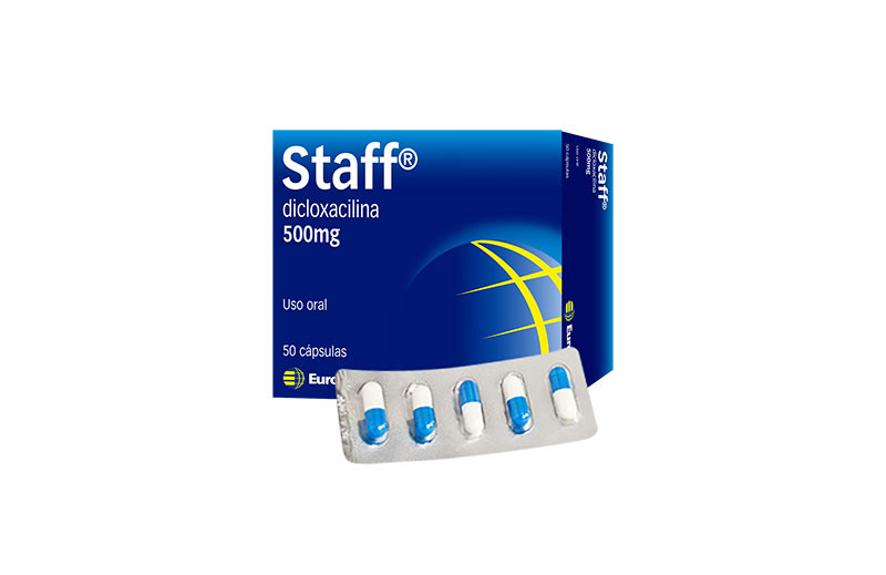 STAFF (Dicloxacilina 500mg) caja # 50 capsulas  - FARMACIA NUEVO MILENIO
