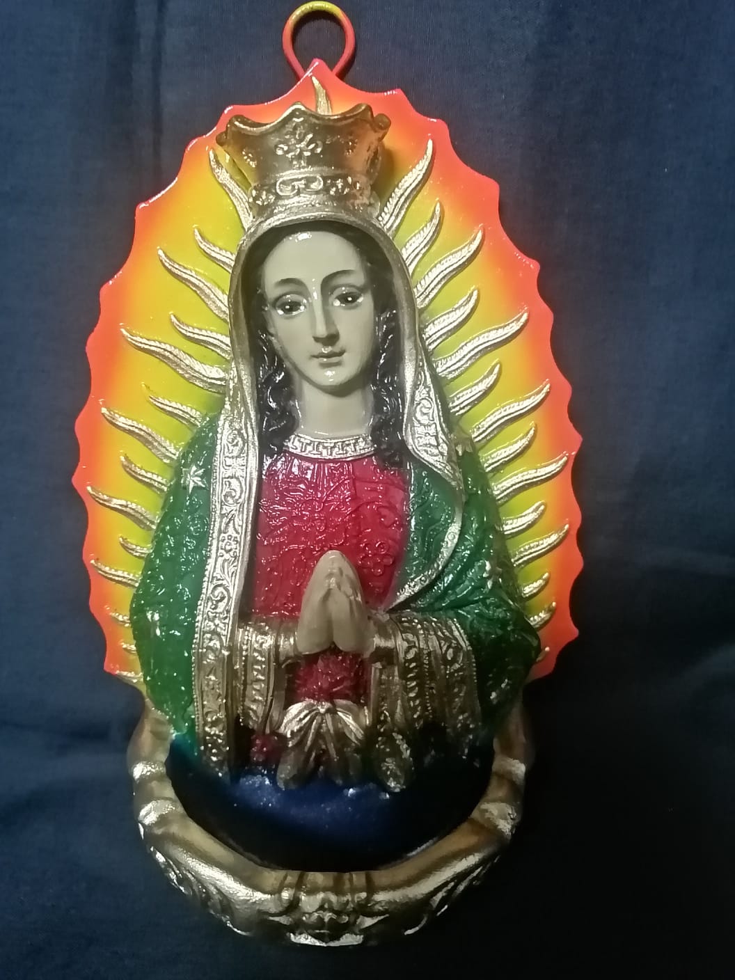 VIRGEN DE GUADALUPE TODA RESINA 17 CM. - Recuerdos Mary