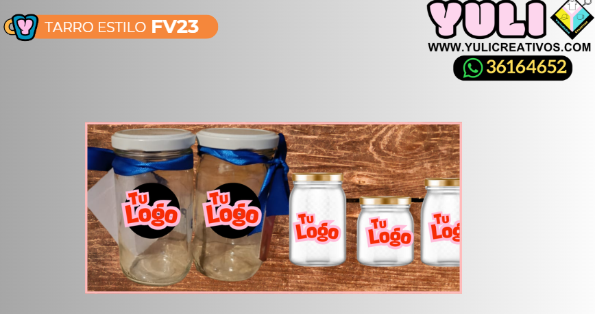 FRASCO VIDRIO PERSONALIZADO FV23 - Yuli Variedades Creativas