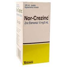 NOR-CREZINC (Zink Elemental 10 mg / 5 ml)  JARABE 120ML - FARMACIA NUEVO MILENIO