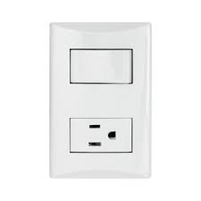 PLACA, MIXTA APAGADOR Y TOMACORRIENTE (1006W) BLANCO - EAGLE - MEGA