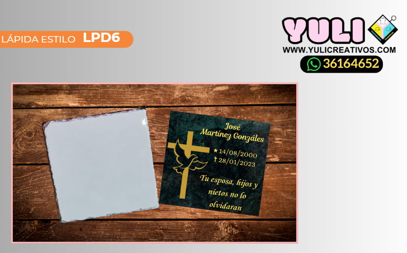 LAPIDA DE 15 X 15 PERSONALIZADA ESTILO PIEDRA MARMOL - Yuli Variedades Creativas