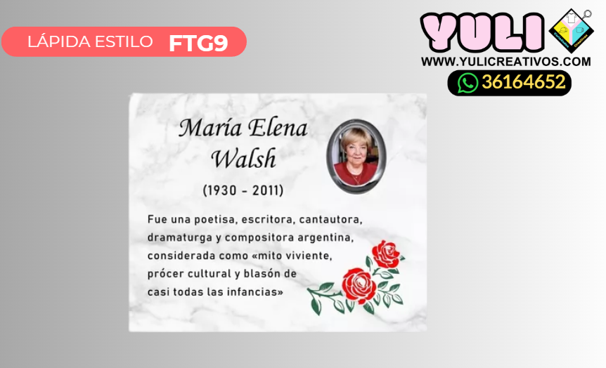 LAPIDA 20 X 14 PERSONALIZADA  ESTILO AZULEJO - Yuli Variedades Creativas