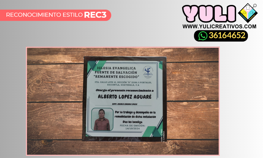 RECONOCIMIENTO MADERA Y METAL PERSONALIZADO RCO3 - Yuli Variedades Creativas