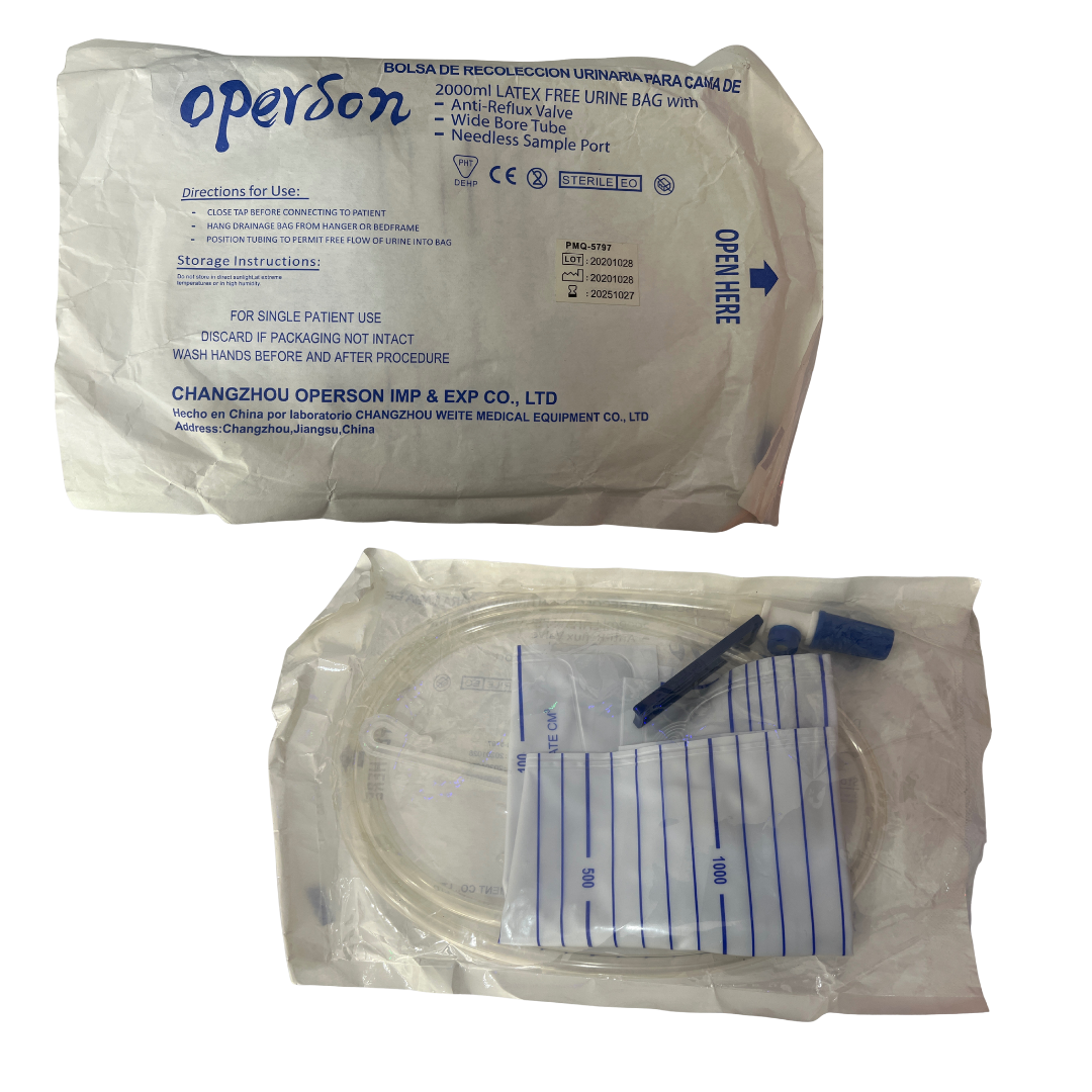 BOLSA RECOLECTORA DE ORINA P/CAMA CON PUERTO PARA TOMA DE MUESTRA - Proveedora De Salud Total, Sociedad Anonima