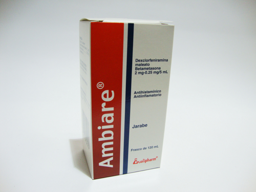 AMBIARE (dexclorfeniramina maleato/betametasona) *jarabe 120ml - FARMACIA NUEVO MILENIO