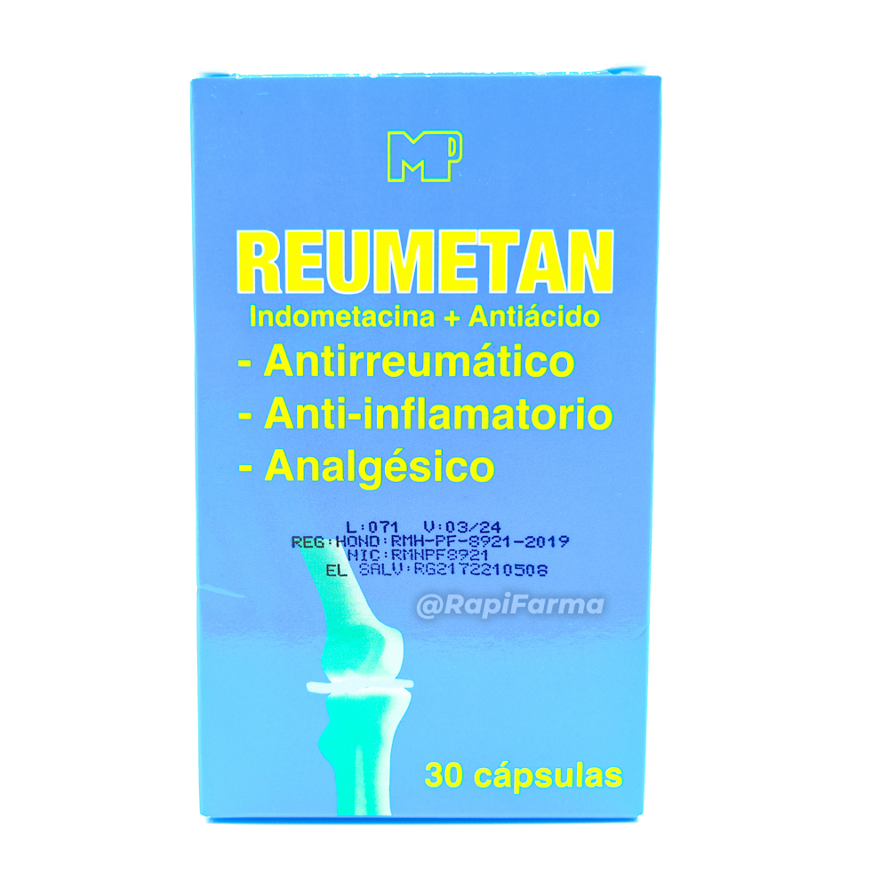 REUMETAN (Indometacina + Antiácido) CAPSULAS  - FARMACIA NUEVO MILENIO