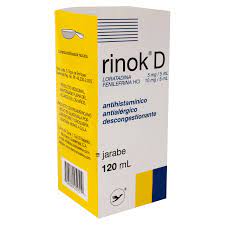 RINOK D (Loratadina 5 mg / 5 ml Fenilerina HCI 10 mg / 5 ml)  JARABE 120ML - FARMACIA NUEVO MILENIO