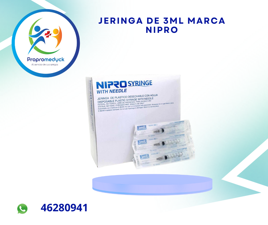 JERINGA 3ML 21*11/2 CAJA DE 100 UNI NIPRO - PROPROMEDYCK