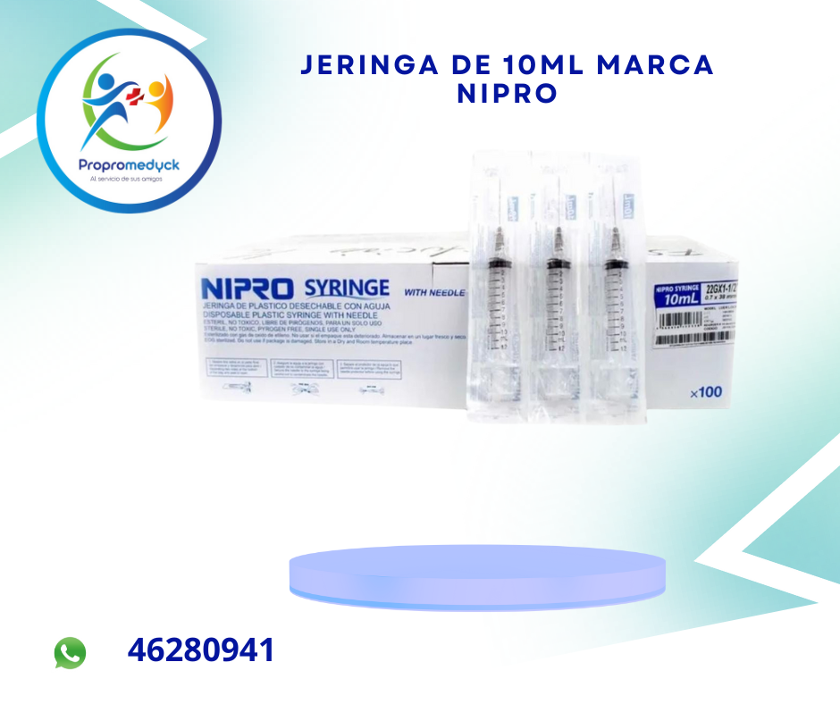 JERINGA 10ML 21*11/2 CAJA DE 100 UNI NIPRO. - PROPROMEDYCK