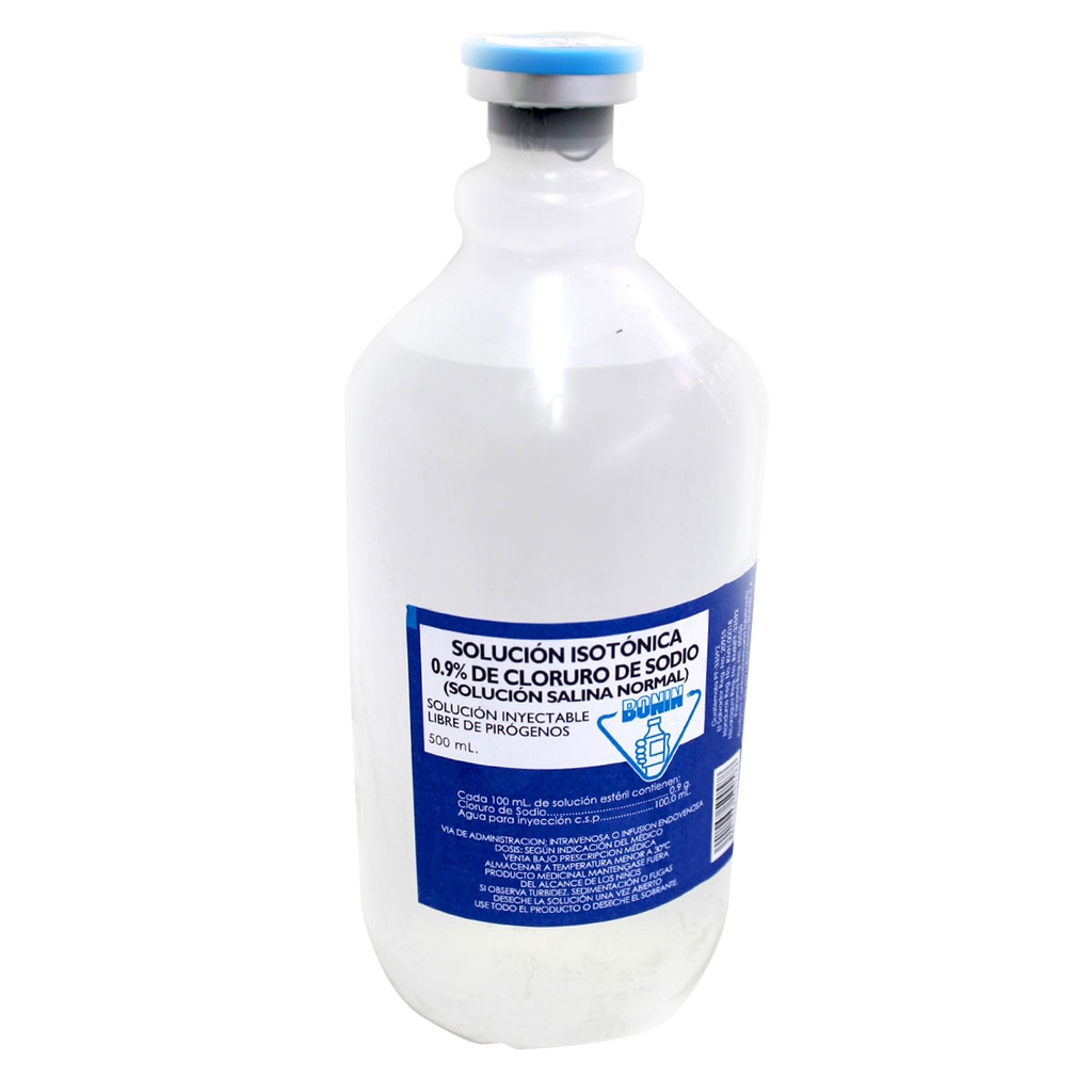 SOLUCION SALINA NORMAL 500ML (SOLUCION ISOTONICA 0.9% DE CLORURO DE SODIO) - FARMACIA NUEVO MILENIO