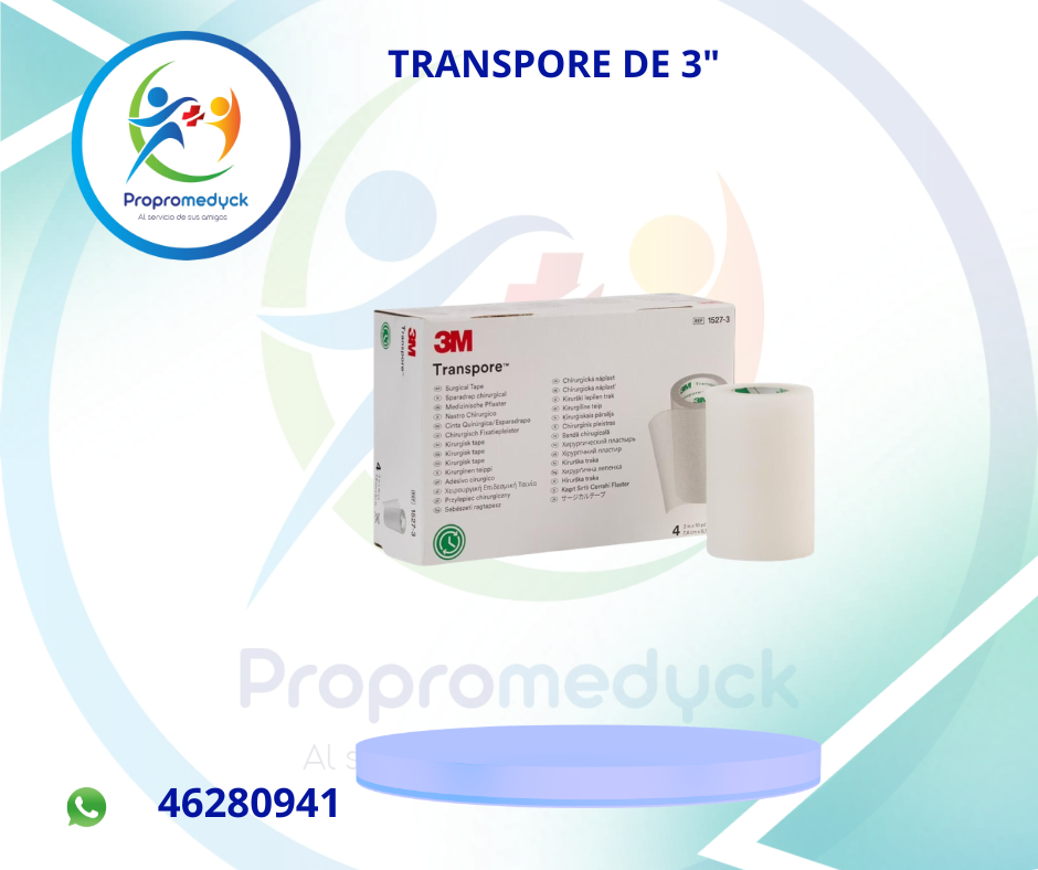 CINTA TRANSPORE DE 3" MARCA 3M CAJA DE 4 UNI - PROPROMEDYCK