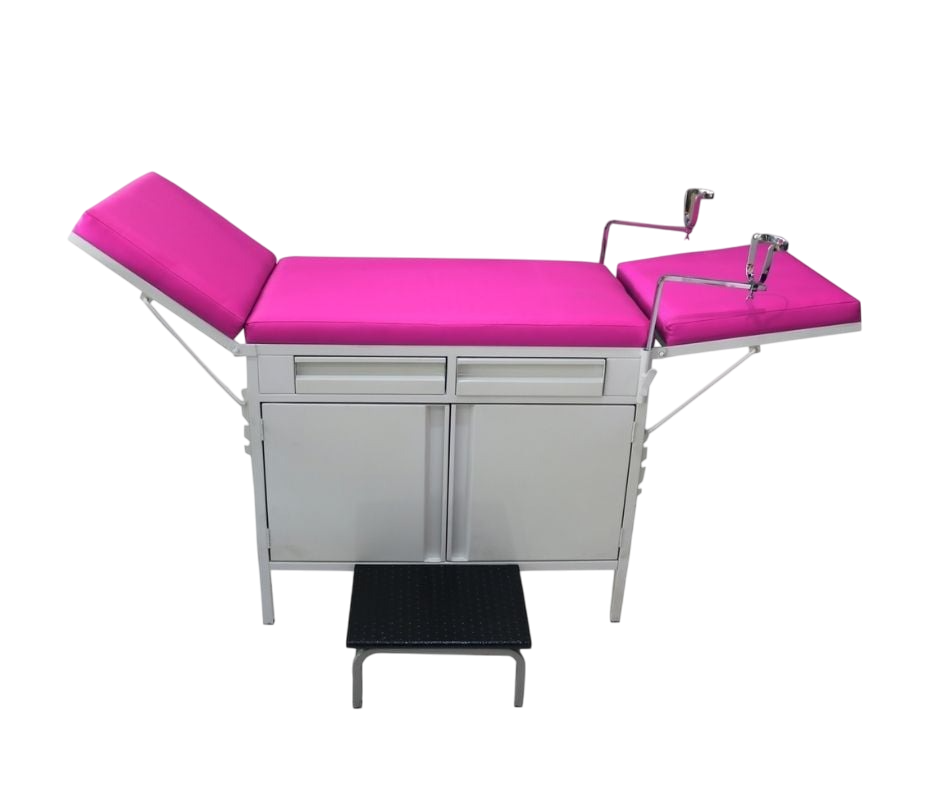 CAMILLA DE EXAMEN CON GABINETE BH/FUCSIA, ESTRIBOS PAR Y GRADA SENCILLA - Proveedora De Salud Total, Sociedad Anonima