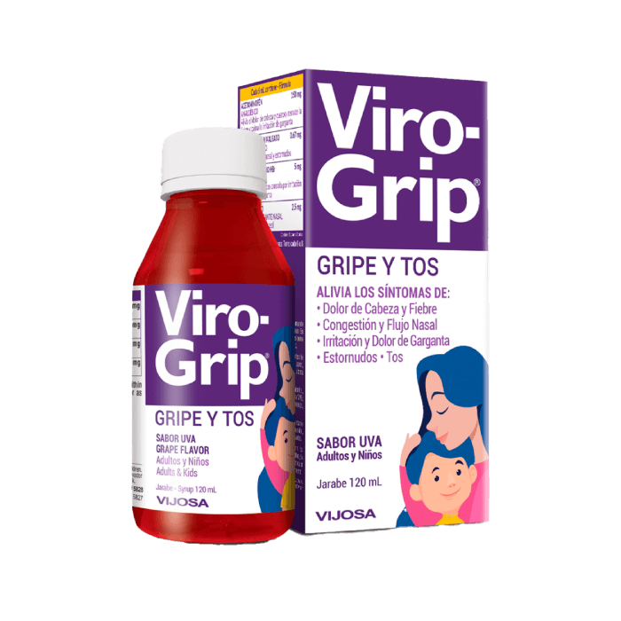 VIRO-GRIP (gripe y tos) *jarabe 120ml - FARMACIA NUEVO MILENIO