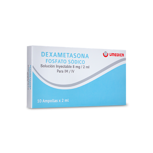 DEXAMETASONA FOSFATO SÓDICO 8 MG / 2 ML SOLUCION INYECTABLE UMEDICA - FARMACIA NUEVO MILENIO