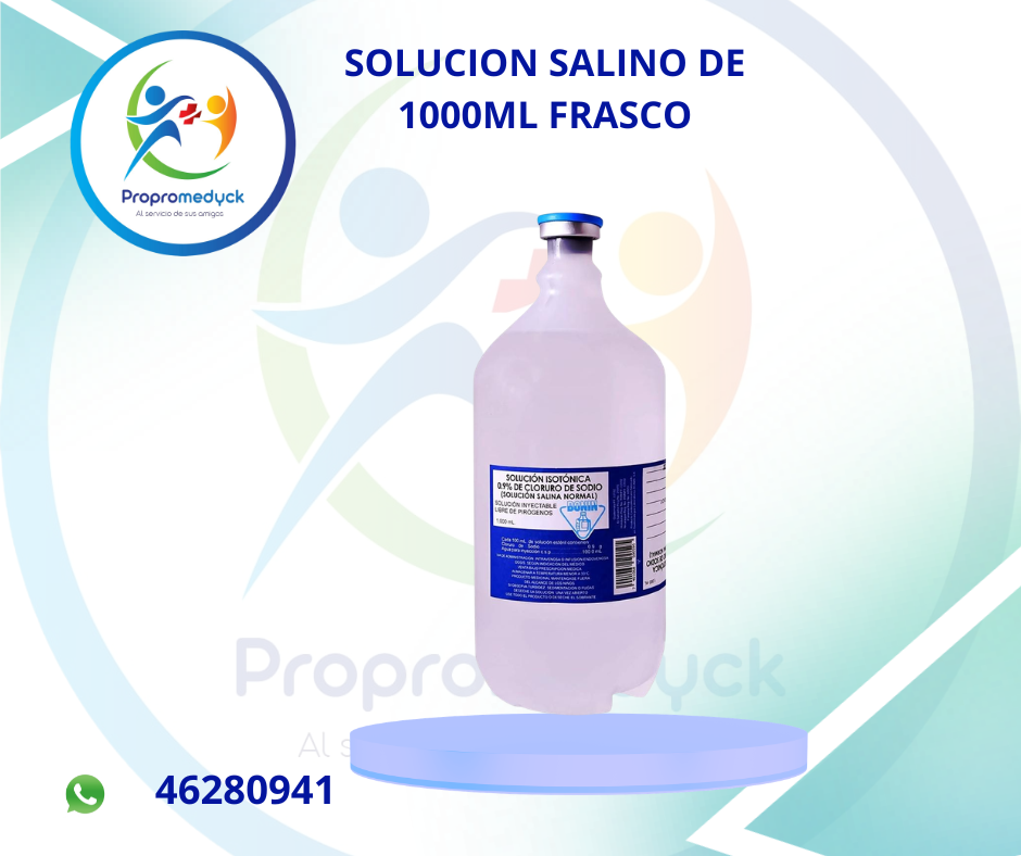 SALINO DE 1000 ML (SOLUCION ISOTONICA 0.9% DE CLORURO DE SODIO FRASCO) - PROPROMEDYCK