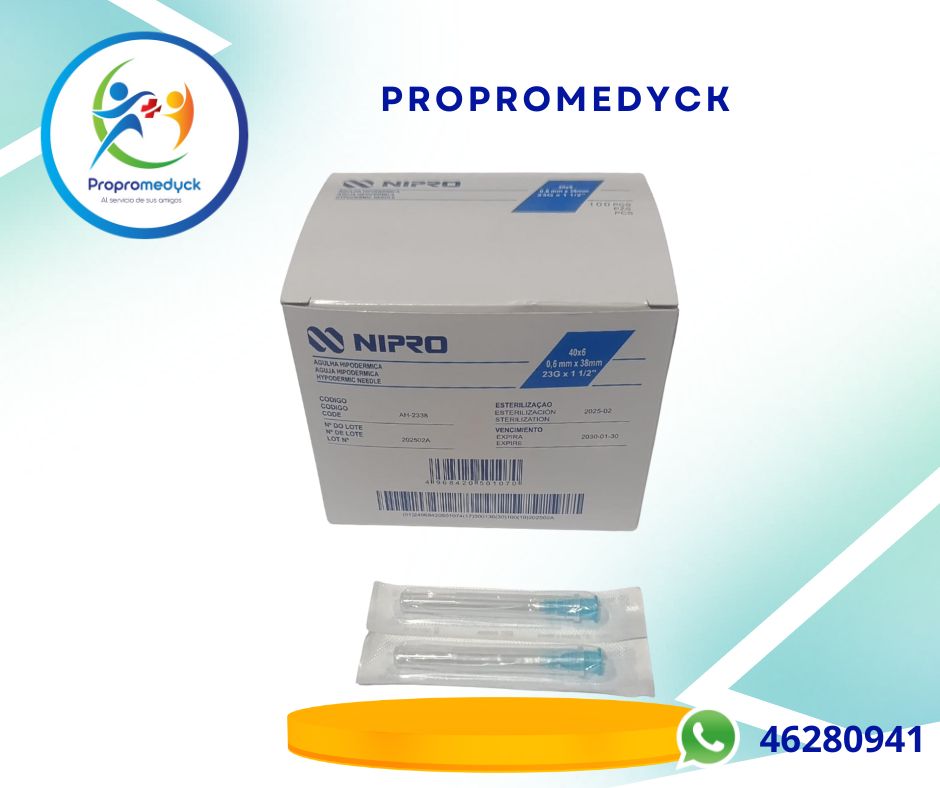 AGUJA HIPODERMICA 23*11/2 NIPRO CAJA DE 100 UNI. - PROPROMEDYCK